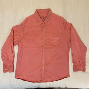 Tasso Elba Island Red long sleeve collared sz L 16 1/2